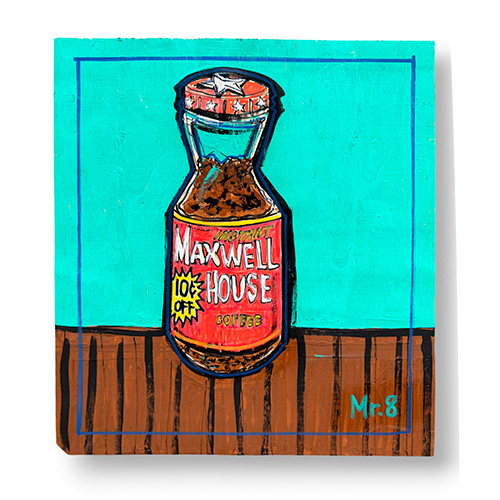 Mister 8 20x22 Maxwell House Folk Art Painting WP6411